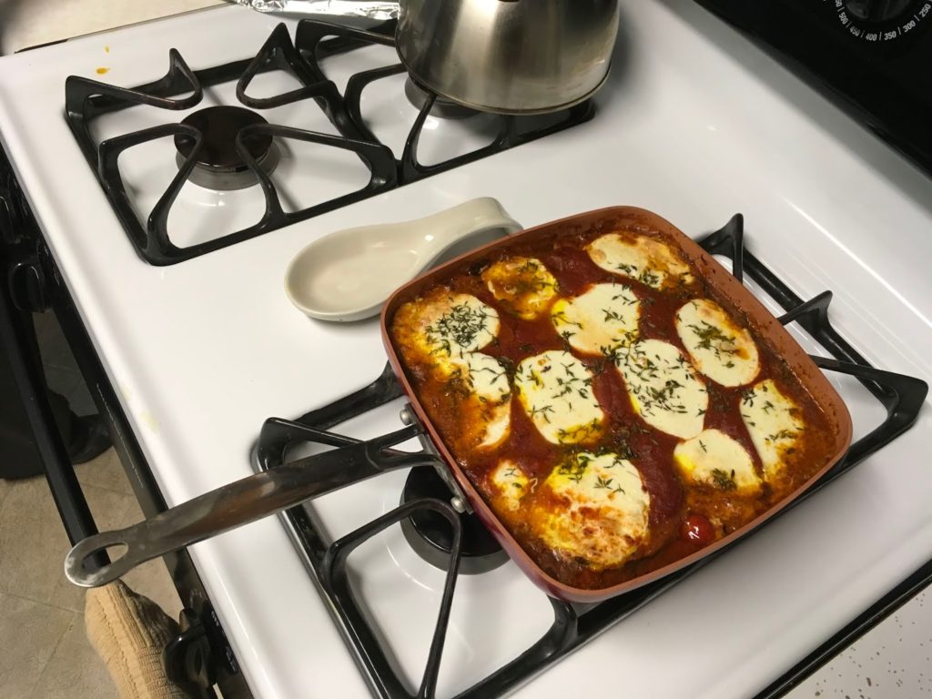 A picture of my completed zucchini lasagna